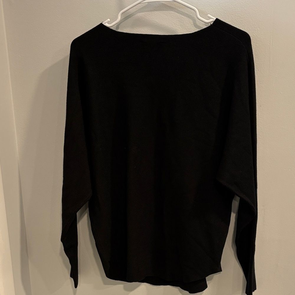 Milano Black Long Sleeve Sweater with Beautiful Detailed Silver Inlay Accents - Picture 7 of 10